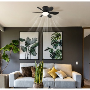 Lustra LED cu Ventilator si telecomanda DELORES negru