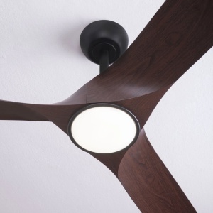 Lustra LED cu Ventilator si telecomanda FARGO D-132cm negru/ nuc - Img 5