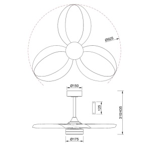 Lustra LED cu ventilator si telecomanda INFINITY negru - Img 9