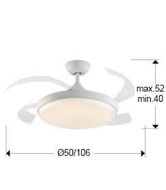Lustra LED cu Ventilator si telecomanda, lame retractabile Venturi alb 230480 universul-luminii.ro