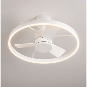 Lustra LED cu ventilator si telecomanda LUNAIR alb