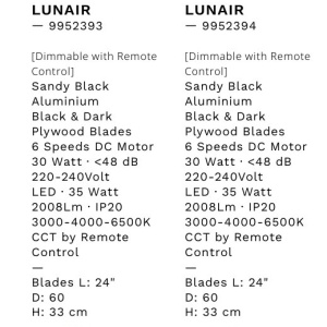 Lustra LED cu ventilator si telecomanda LUNAIR negru - Img 11