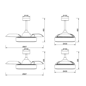 Lustra LED cu Ventilator si telecomanda Mini COIN alb 222930 universul-luminii.ro