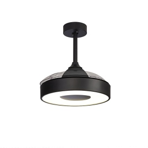 Lustra LED cu Ventilator si telecomanda Mini COIN negru 139770 universul-luminii.ro