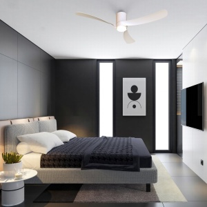 Lustra LED cu ventilator si telecomanda NEMO L alb