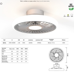 Lustra LED cu Ventilator si telecomanda TURBO alb 139800 universul-luminii.ro