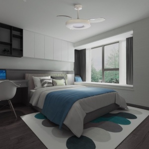 Lustra LED cu Ventilator tavan smart sistem TUYA si telecomanda COIN alb - Img 4