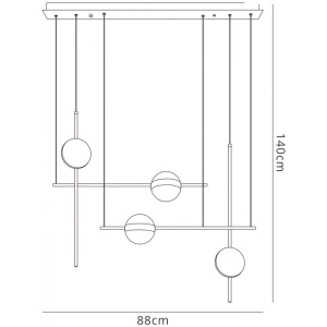 Lustra LED design Art Deco cu 4 surse de lumina Cuba 130460 universul-luminii.ro
