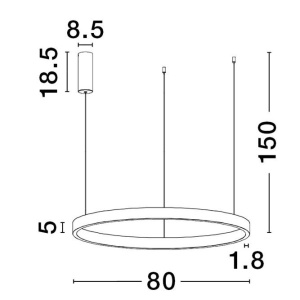 Lustra LED design circular cu iluminat sus si jos ELOWEN alb, diametru 80cm 121180 universul-luminii.ro