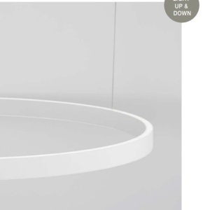 Lustra LED design circular cu iluminat sus si jos ELOWEN alb, diametru 80cm 213450 universul-luminii.ro