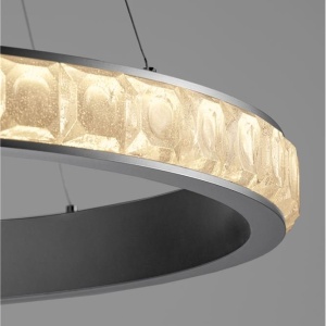 Lustra LED design circular, Otel, Argintiu, Cristal K9, ETEKEN NVL-9501215 247600 universul-luminii.ro