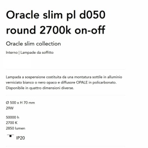 Lustra LED design geometric Oracle slim pl d050 round 2700k on-off alba - Img 4