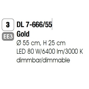 Lustra LED design LUX PRISM 55cm, 24K gold plated 84950 universul-luminii.ro