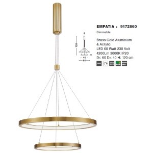 Lustra LED design modern circular EMPATIA II auriu NVL-9172860 - Img 2