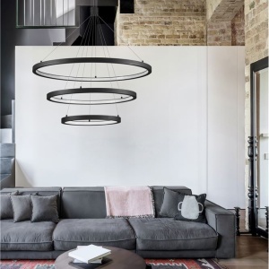 Lustra LED design modern circular EMPATIA III negru NVL-9173108 75890 universul-luminii.ro