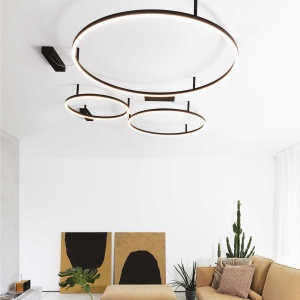 Lustra LED design modern geometric ORACLE SLIM PL D070 ROUND 3000K ON-OFF BK - Img 3