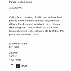 Lustra LED design modern geometric ORACLE SLIM PL D070 ROUND 3000K ON-OFF WH - Img 4