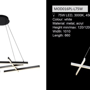 Lustra LED design modern Line neagra - Img 3