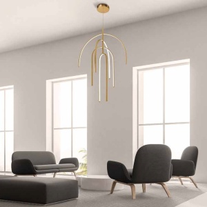 Lustra LED design modern Lora auriu - Img 4