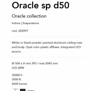 Lustra LED design modern ORACLE SP D50 NERO 82240 universul-luminii.ro