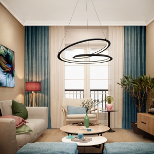 Lustra LED design ultra-modern Looping 60cm 85000 universul-luminii.ro