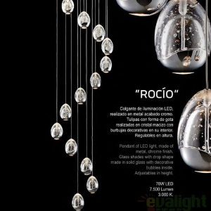 Lustra LED dimabila cu 5 pendule ROCIO crom SV-783517 59880 universul-luminii.ro