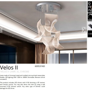 Lustra LED dimabila cu telecomanda design exclusivist 50cm Velos II crom 223970 universul-luminii.ro