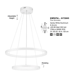 Lustra LED dimabila design circular EMPATIA D-60cm 137890 universul-luminii.ro