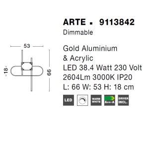 Lustra LED dimabila, design modern ARTE, auriu 74490 universul-luminii.ro