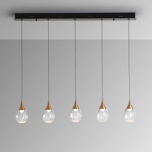 Lustra LED dimabila design modern Corina 5L negru/cupru 184580 universul-luminii.ro