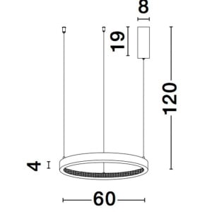 Lustra LED dimabila, design modern PRESTON, 60cm negru NVL-9865160 172750 universul-luminii.ro