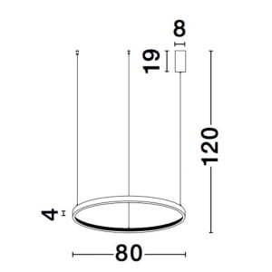 Lustra LED dimabila, design modern PRESTON, 80cm negru NVL-9865180 183930 universul-luminii.ro