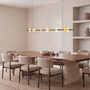 Lustra LED dsuspendata decorativa SOL Alabaster