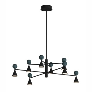 Lustra LED moderna Art Deco Bingo negru/ malachit