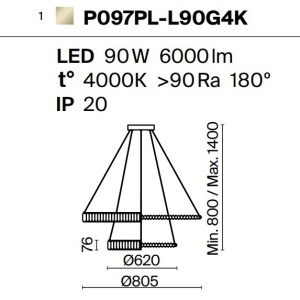 Lustra LED moderna design deosebit Krone - Img 2