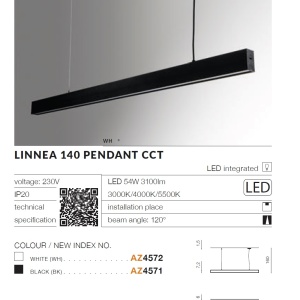 Lustra LED moderna design minimalist LINNEA 140cm negru 199260 universul-luminii.ro