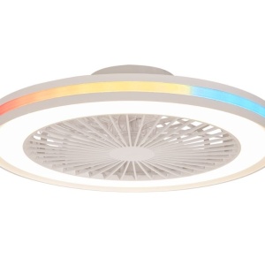 Lustra LED RGB CCT cu ventilator si telecomanda GAMER big alb MA-7861
