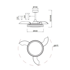 Lustra LED RGB CCT cu ventilator si telecomanda NORTH alb MA-8729 172290 universul-luminii.ro