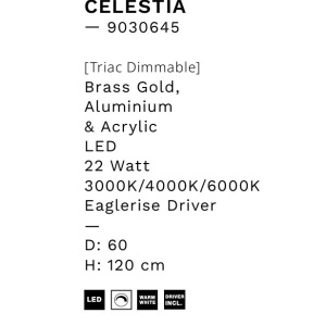 Lustra LED suspendata Celestia auriu - Img 3