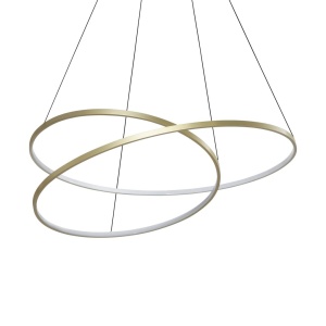Lustra LED suspendata design circular OZ SP D100 ON-OFF OTTONE 3000K