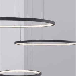 Lustra LED suspendata design circular PURPLE 3 ring neagra 222420 universul-luminii.ro