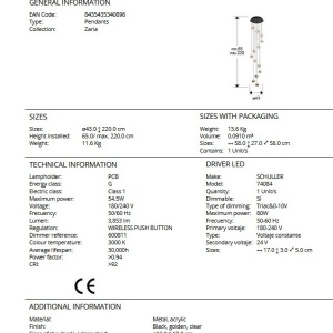 Lustra LED suspendata design decorativ modern Zaria 13L 184490 universul-luminii.ro