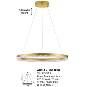 Lustra LED suspendata design elegant ADRIA D-60cm - Img 2