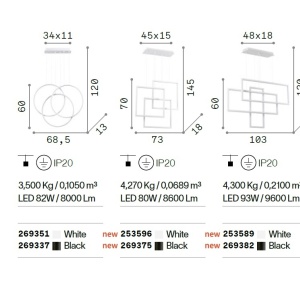 Lustra LED suspendata design geometric circular FRAME PL alba - Img 4