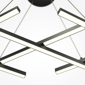 Lustra LED suspendata design geometric Halo negru 145850 universul-luminii.ro