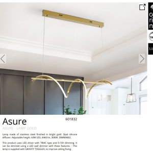 Lustra LED suspendata design modern Asure auriu 233390 universul-luminii.ro