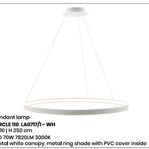 Lustra LED suspendata design modern circular CIRCLE 110, alb LA0717/1 - WH ZL - Img 4