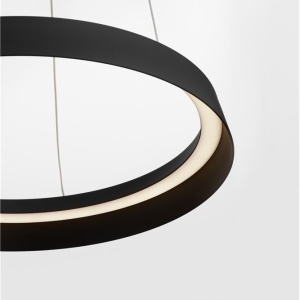 Lustra LED suspendata design modern circular ORMI negru D-45cm - Img 5