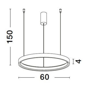 Lustra LED suspendata design modern circular PERRINE D-60cm neagra 175740 universul-luminii.ro