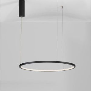 Lustra LED suspendata design modern circular TARQUIN D-60cm negru 205510 universul-luminii.ro